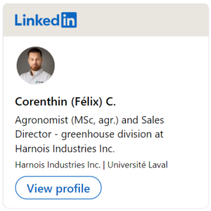 Corenthin Félix Chassouant agronomist expert in the horticulture and greenhouse fields