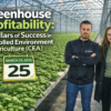 Two professionals in hydroponic basil greenhouse cultivation demonstrate the profitability of greenhouses and the eight pillars of success in controlled-environment agriculture (CEA)
