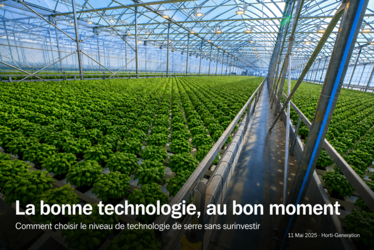 Serre commerciale double poly en production hydroponique de basilic - choisir le bon niveau technologique de serre en Amérique du Nord